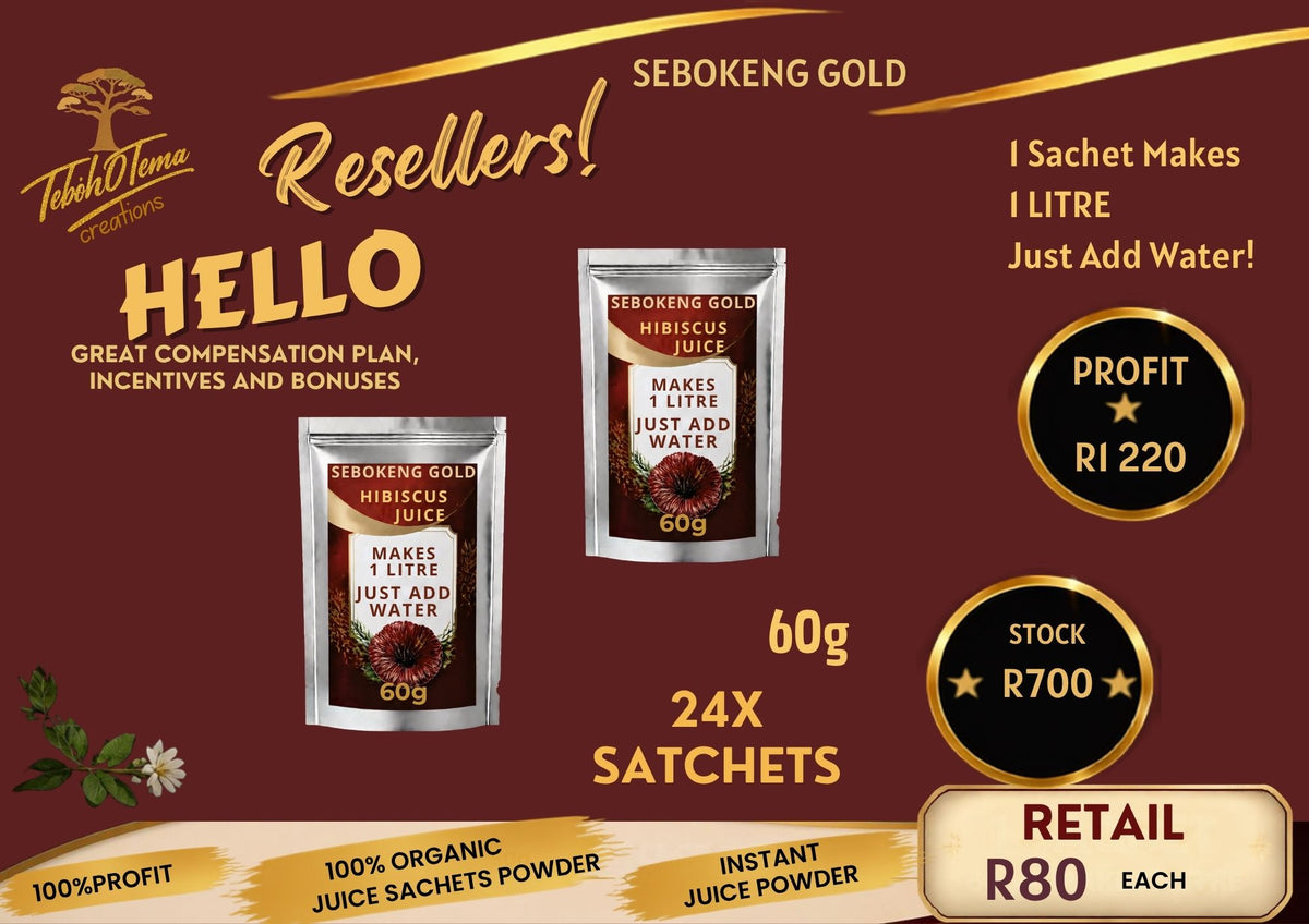 HIBISCUS GLOW  JUICE X 24 SACHETS. STOCK R700. SACHET SELLING FOR R80