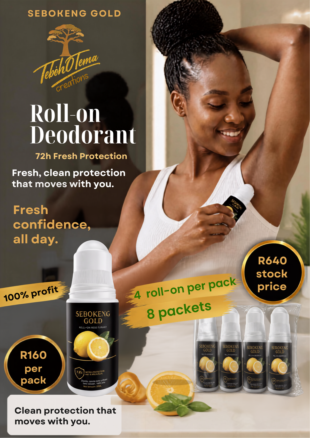 SEBOKENG GOLD ROLL-ON DEODORANT