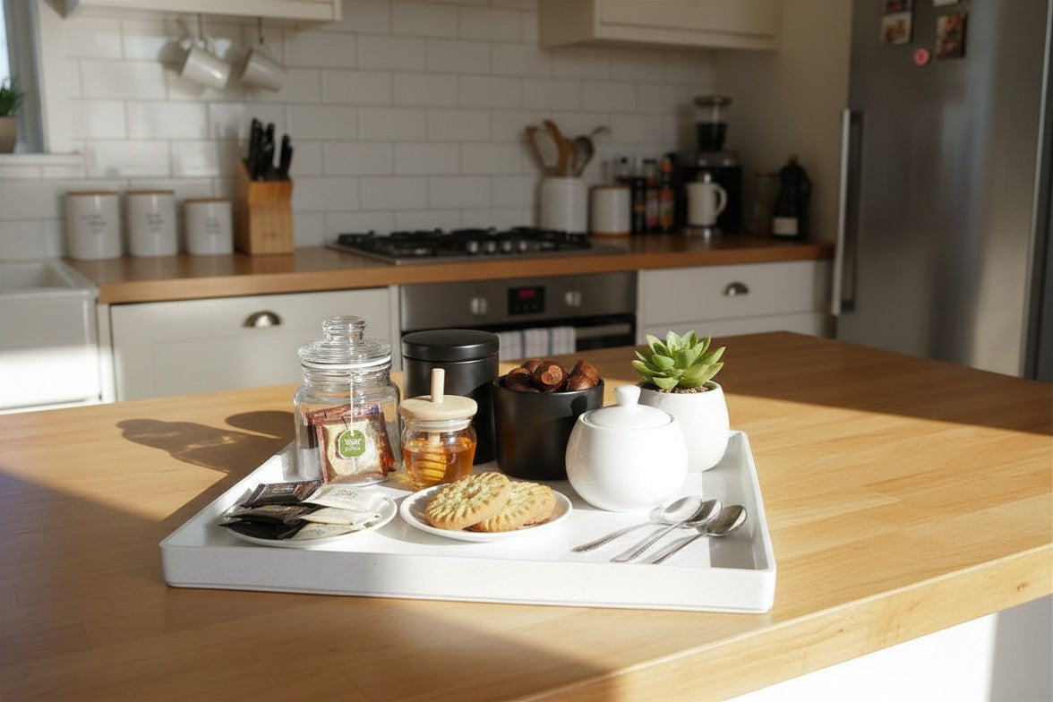 Unbreakable  White Versatile  Stoneware Tray x 6