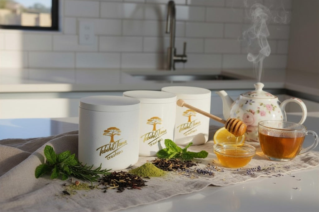 UnBreakable Teboho Tema White Amor Stoneware  Canisters (Set of 3) X 4