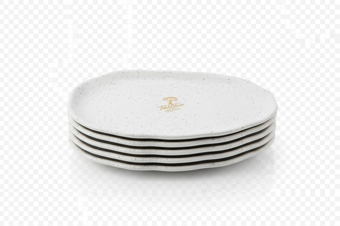 3X Unbreakable White Wavy-Edge Oval Amor Stoneware Dinner Plates