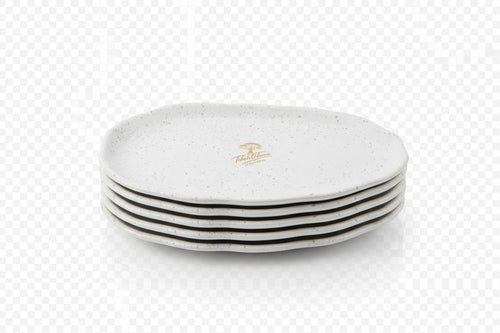 3X Unbreakable White Wavy-Edge Oval Amor Stoneware Dinner Plates